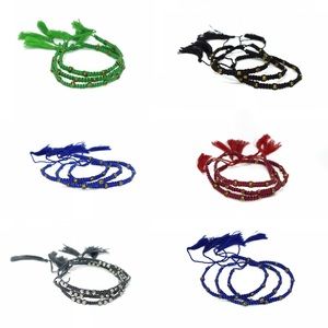 3 Tassel Bracelets with Stone Accents 💙💚❤️💜